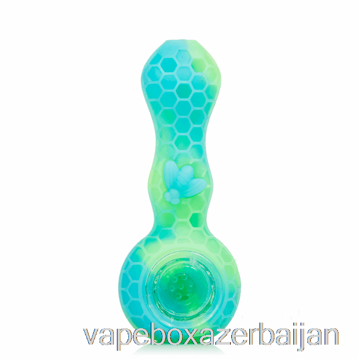 Vape Azerbaijan Stratus Bee Silicone Spoon Aqua Glow (UV Blue / UV Green)